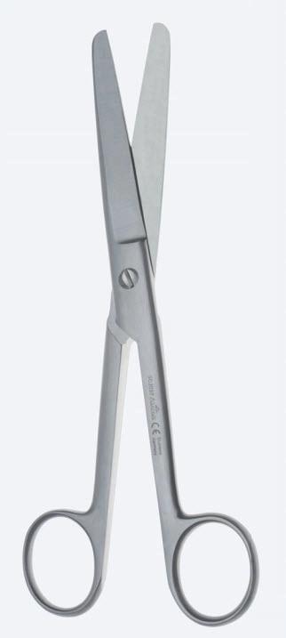 Ножиці, хірургічні, для гінекології, прямі, тупокінцеві, загальна довжина 180 мм, 7 1/8". Бренд - Asanus Medizintechnik Gmb, Німеччина